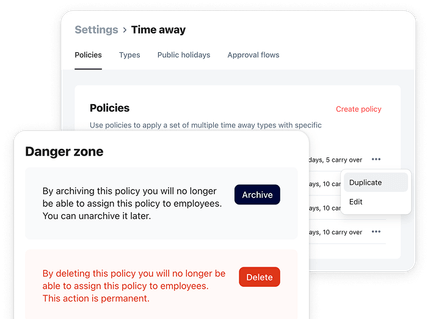 archive & duplicate policies