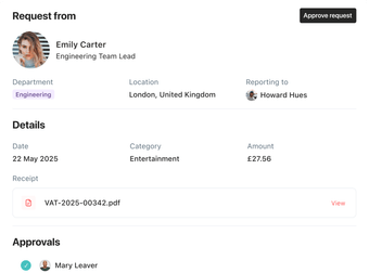 Requests & approvals