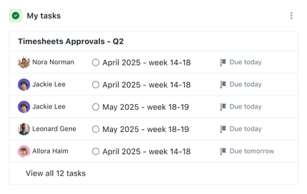 timesheet approvals