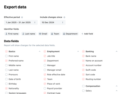 payroll changes report