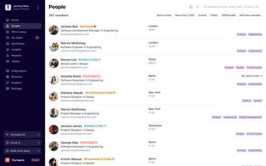 AI chat within People table