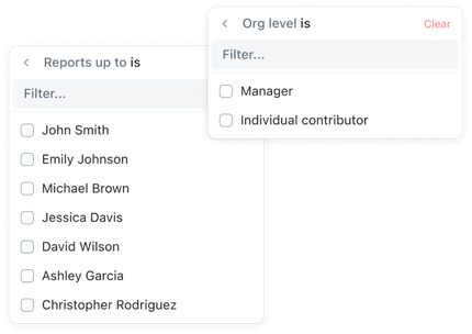 reporting line filtering