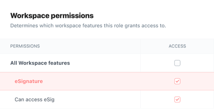 role-based eSignature permissions