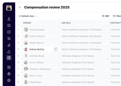 open profiles from tables