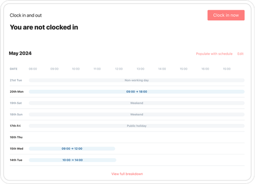 Timesheets
