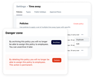 archive & duplicate policies