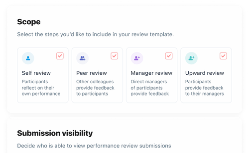 Performance review scope and scheduling configuration