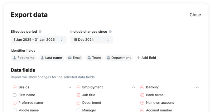 payroll changes report