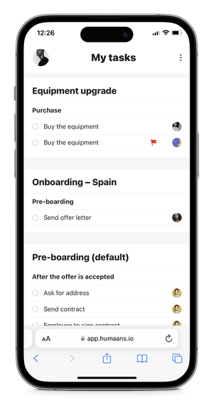 Active tasks