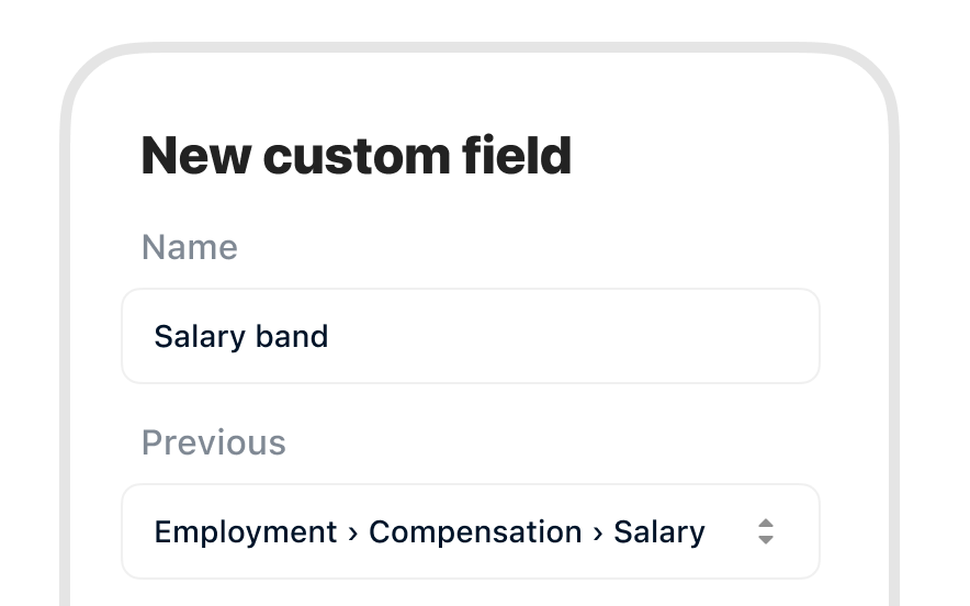 Compensation custom fields configuration