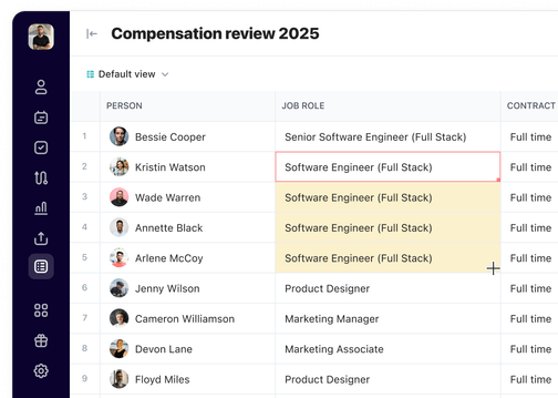 drag-to-fill in tables