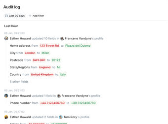 Security audit log
